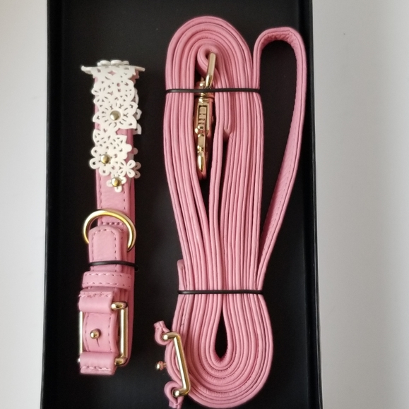 Oscar de la Renta dog collar and leash set new